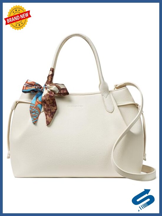 Handbags - Vegan Leather Satchel Bag with Removable Strap